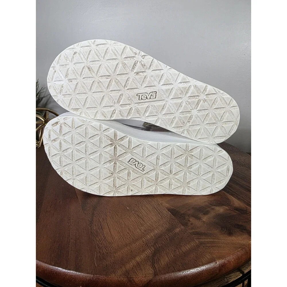 Teva Flatform Universal White Chunky Platform Sandals Size 8
